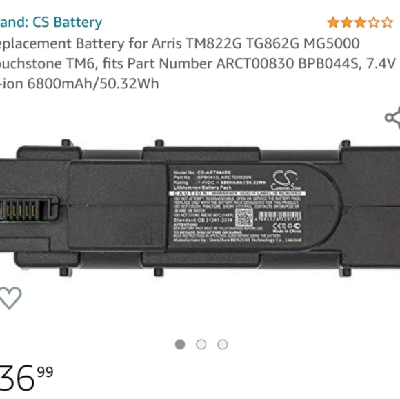 XFINITY CABLE MODEM WIFI ROUTER ARRIS TG1682G With - Picture 2 of 5